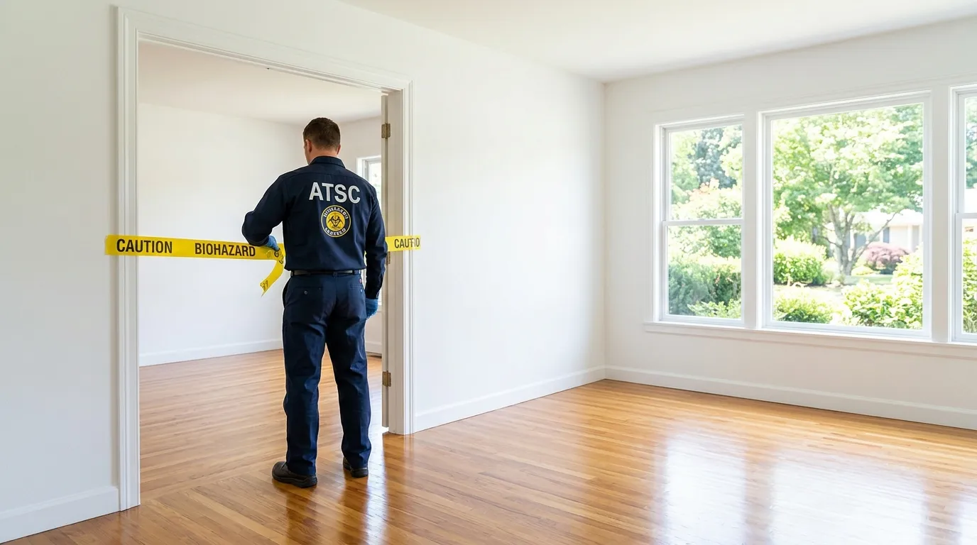 Certified biohazard cleanup crew performing Decomposition Cleanup in Hewitt